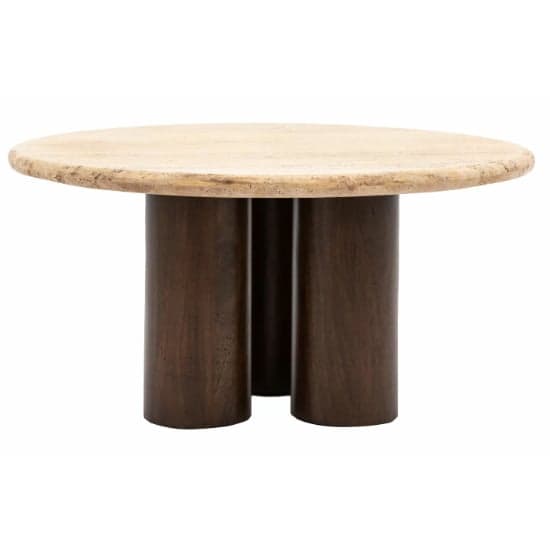 Tartu Marble Coffee Table In Travertine With Dark Wood Base_5