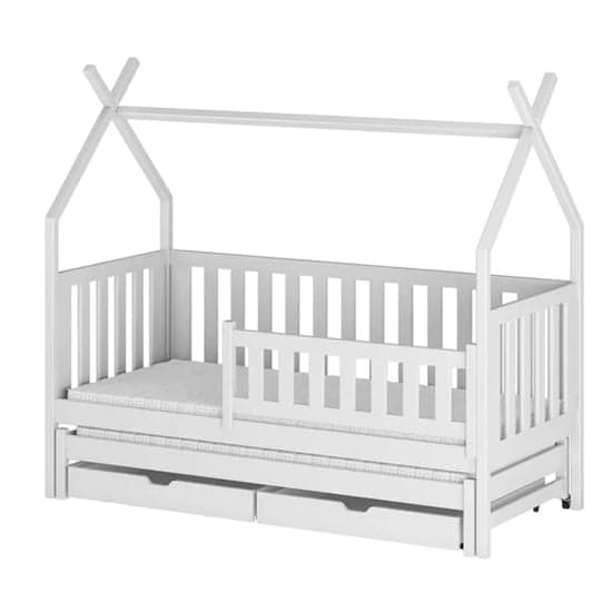 Tartu Trundle Wooden Single Bed In White_2