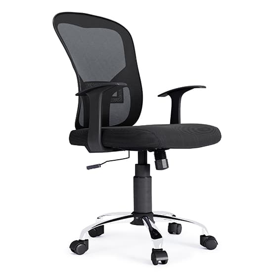 Tarvin Mesh Fabric Home And Office Chair In Black_1