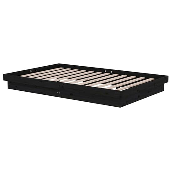 Tassilo Solid Pinewood Small Double Bed In Black_3