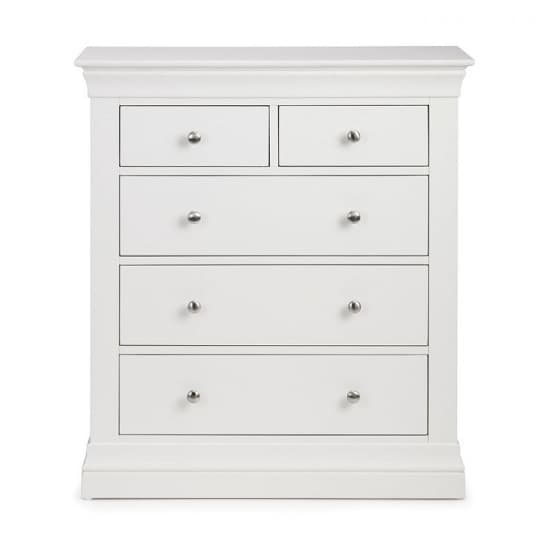 Calida Wooden Tall Chest Of Drawers In White Lacquer_3