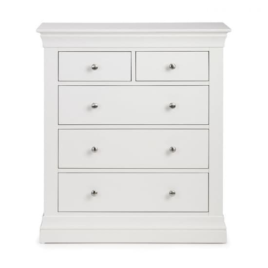 Calida Wooden Tall Chest Of Drawers In White Lacquer Furniture in Fashion