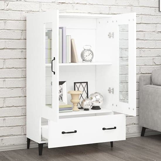 Taszi Wooden Highboard With 2 Doors 1 Drawers In White_2