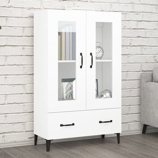 Taszi Wooden Highboard With 2 Doors 1 Drawers In White_1