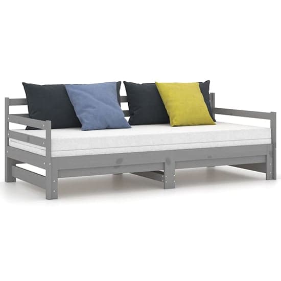 Tatiana Solid Pinewood Pull-Out Single Day Bed In Grey_3