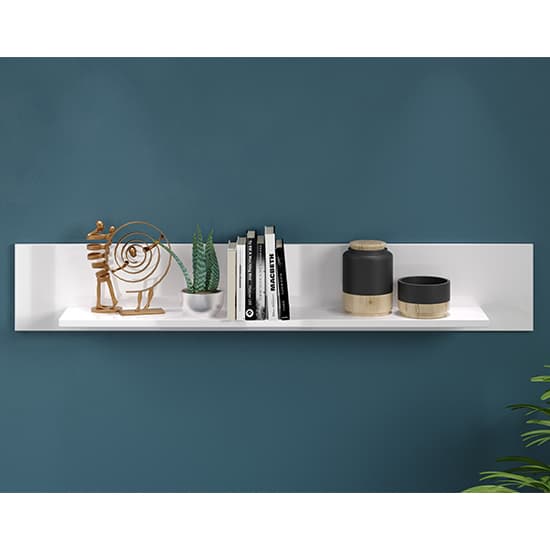 Tavia Wooden Wall Shelf In White Furniture in Fashion