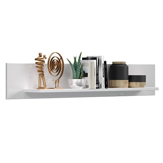 Tavia Wooden Wall Shelf In White Furniture in Fashion