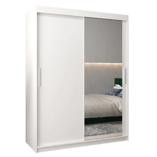 Tavira II Mirrored Wardrobe 2 Sliding Doors 150cm In White_4