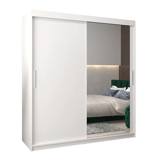 Tavira II Mirrored Wardrobe 2 Sliding Doors 180cm In White_4