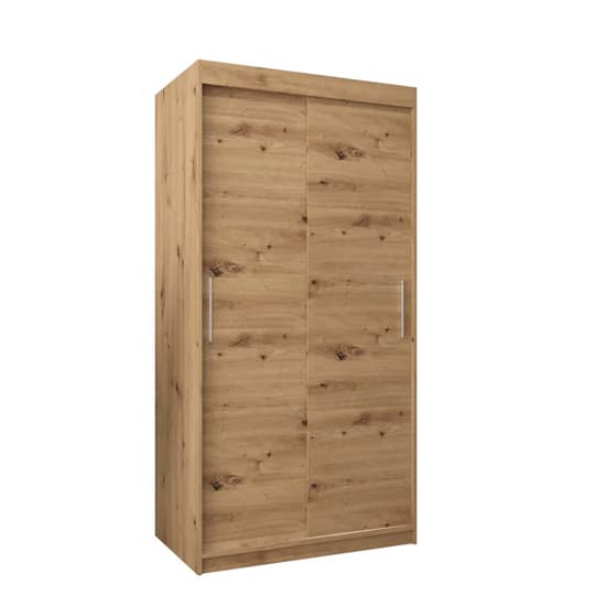 Tavira Wooden Wardrobe 2 Sliding Doors 100cm In Artisan Oak_4