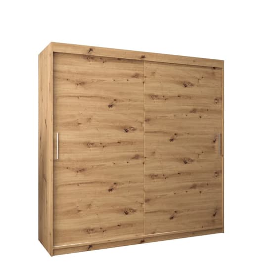 Tavira Wooden Wardrobe 2 Sliding Doors 200cm In Artisan Oak_4