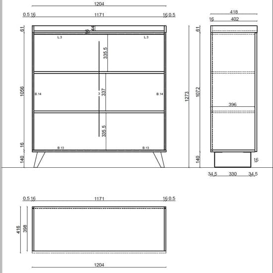 Tavira Wooden Storage Cabinet 2 Doors In Slate Effect Lead Grey_3