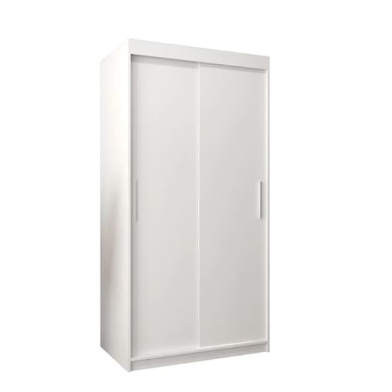 Tavira Wooden Wardrobe 2 Sliding Doors 100cm In White_4