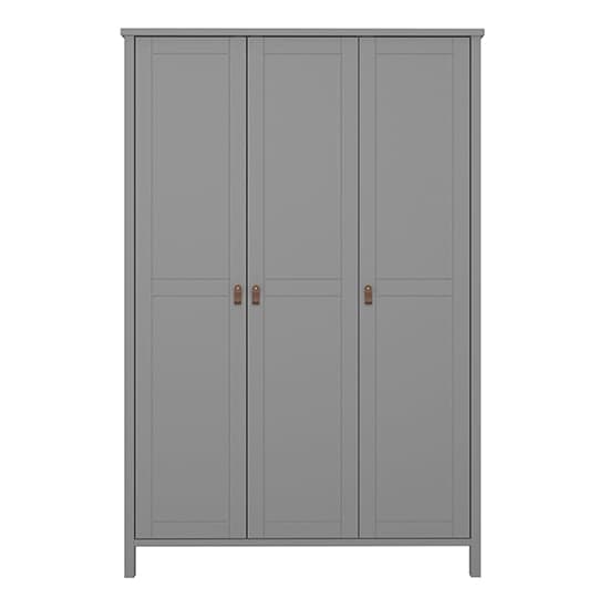 Tavira Wooden Wardrobe With 3 Doors In Folkestone Grey_2