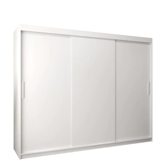 Tavira Wooden Wardrobe 3 Sliding Doors 250cm In White_4