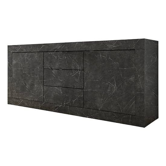 Taylor Sideboard With 2 Doors 3 Drawers In Black Marble Effect_4