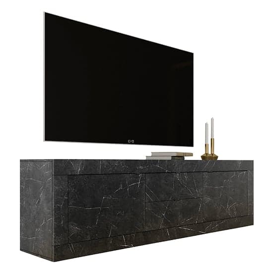 Taylor TV Stand With 2 Doors 3 Drawers In Black Marble Effect_4