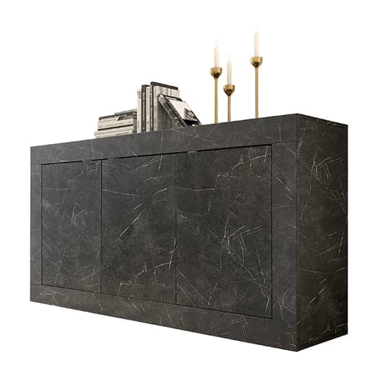 Taylor Wooden Sideboard With 3 Doors In Black Marble Effect_3