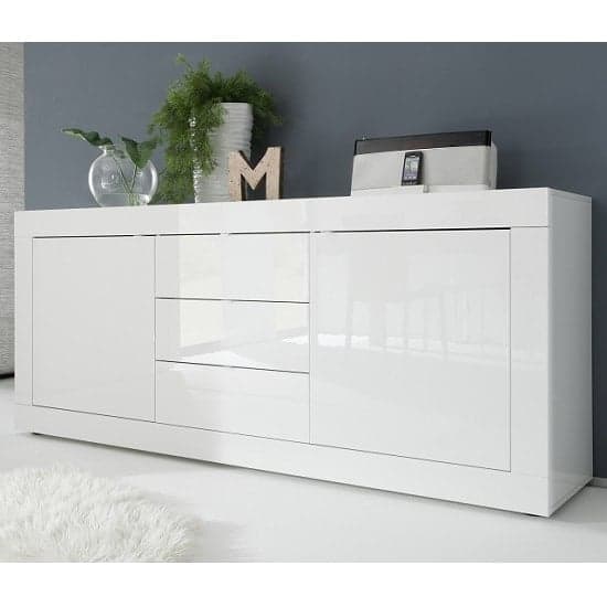 Taylor Modern Sideboard In White High Gloss With 2 Doors_1