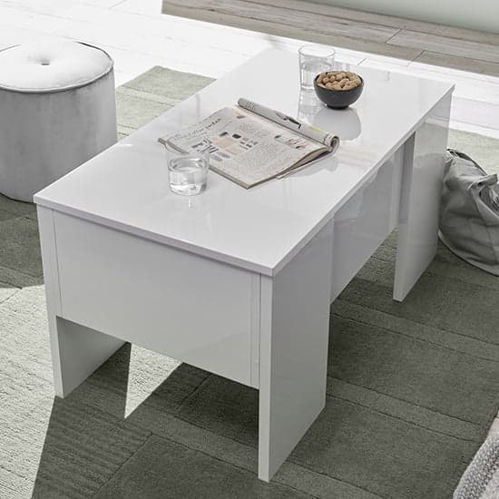 Taze Lift-Up Storage Coffee Table In White High Gloss_2