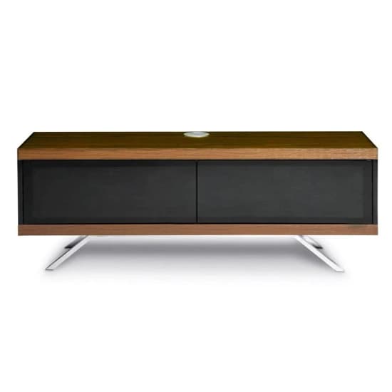 Tavin High Gloss TV Stand With 2 Storage Compartments In Walnut_4