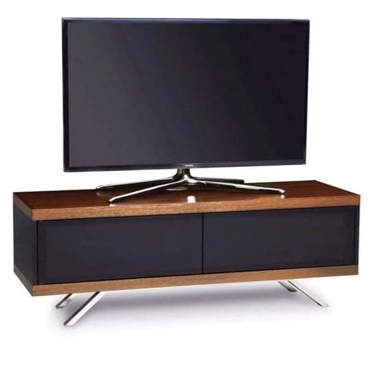 Tavin High Gloss TV Stand With 2 Storage Compartments In Walnut_1