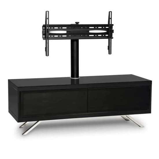Tavin Ultra High Gloss TV Stand With 2 Compartments In Black_2