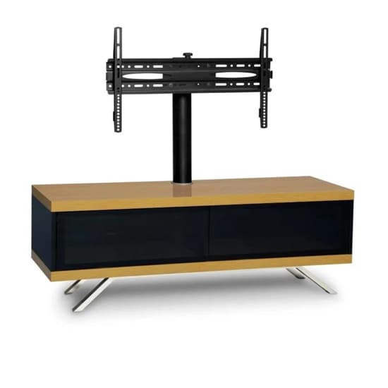 Tavin Ultra High Gloss TV Stand With 2 Compartments In Oak_3