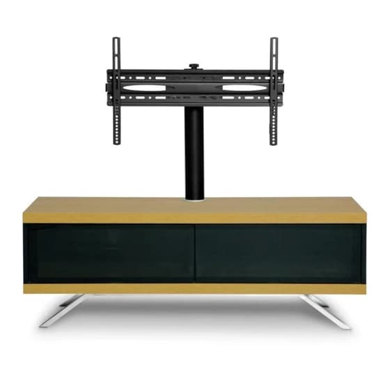 Tavin Ultra High Gloss TV Stand With 2 Compartments In Oak_4