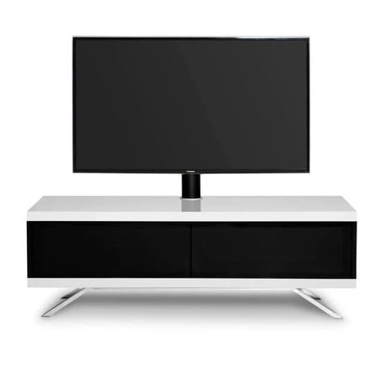 Tavin Ultra High Gloss TV Stand With 2 Compartments In White_2