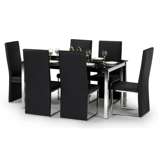 Taisce Black Faux Leather Dining Chairs In Pair_2