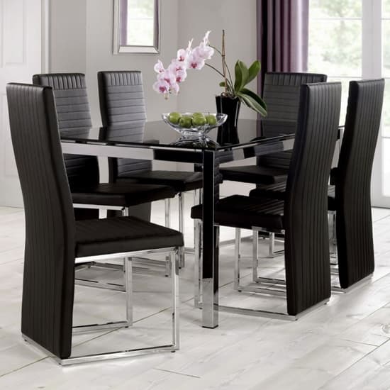 Taisce Black Faux Leather Dining Chairs In Pair_3
