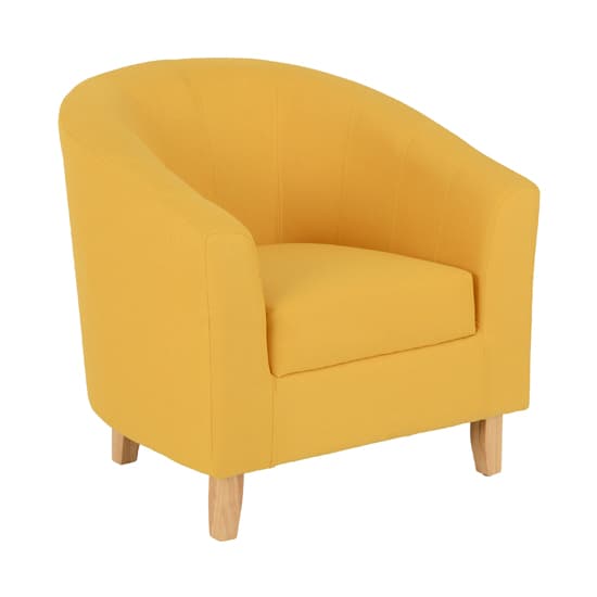 Trinkal Fabric Upholstered Tub Chair In Mustard_2