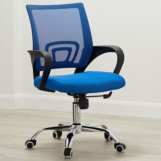 Tenby Fabric Mesh Back Home And Office Chair In Blue_1
