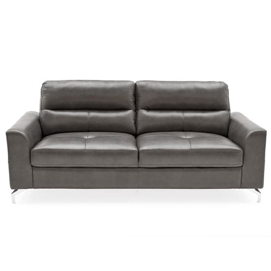 Tenino Leathaire Fabric 3 Seater Sofa In Grey_1