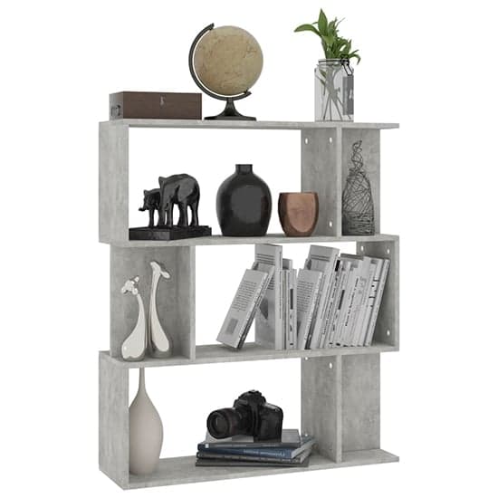 Tenley Wooden Bookcase And Room Divider In Concrete Effect_3