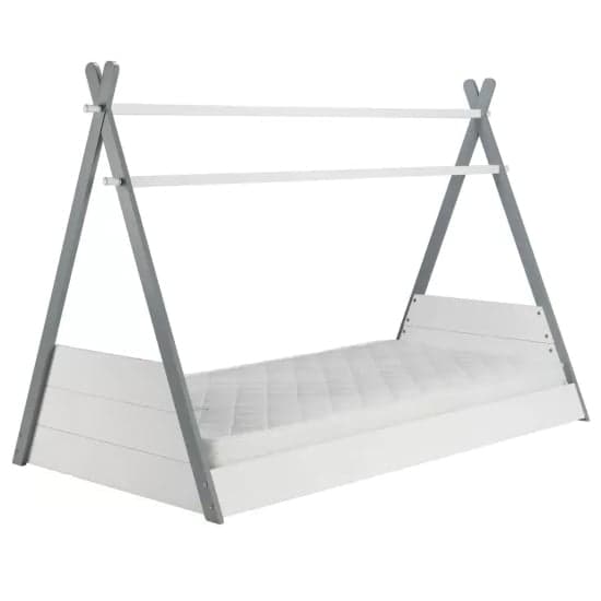 Tepees Wooden Single Bed In White And Grey_2