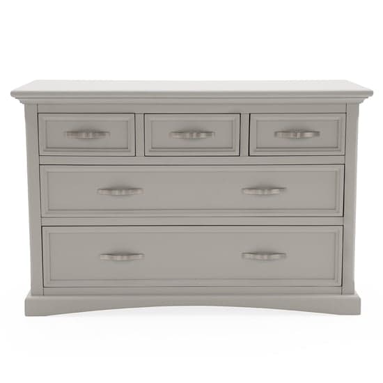 Ternary Wide Wooden Chest Of 5 Drawers In Grey_2