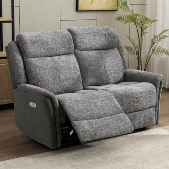 Ternate Electric Fabric Recliner 2 Seater Sofa In Fusion Grey_1