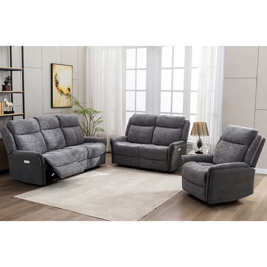 Ternate Electric Fabric Recliner 3+2 Sofa Set In Fusion Grey_2