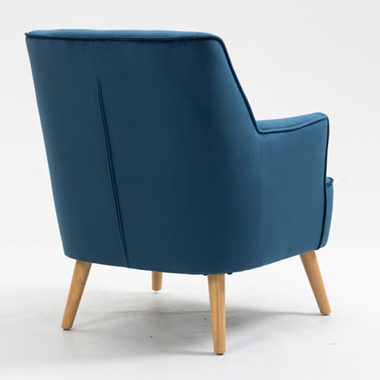 Terni Velvet Fabric Bedroom Chair In Navy With Oak Legs_5