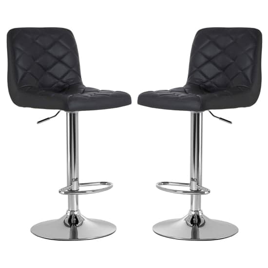 Terot Grey Faux Leather Bar Chairs With Chrome Base In A Pair_1