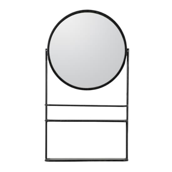 Terrell Bathroom Mirror With Storage In Black Frame_1