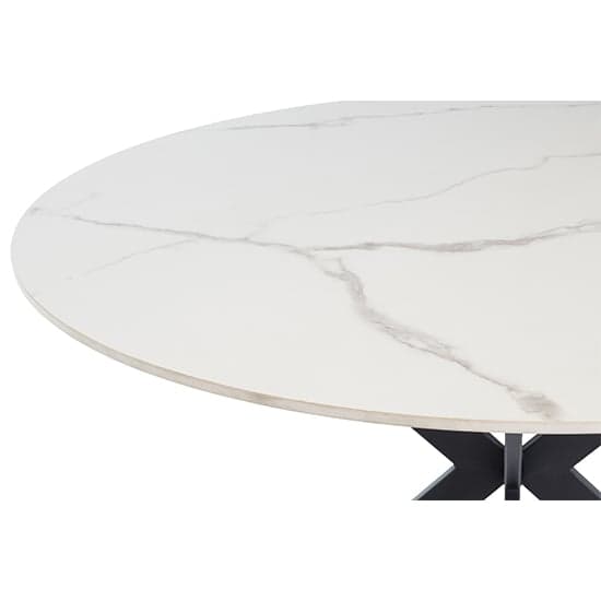Terrell Round High Gloss Sintered Stone Dining Table In White_2