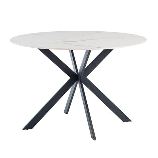 Terrell Round High Gloss Sintered Stone Dining Table In White_1