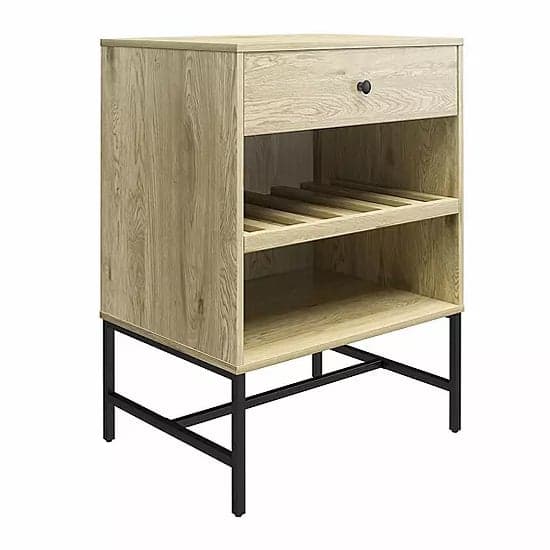 Terrell Wooden End Table With 1 Drawer In Linseed Oak_1