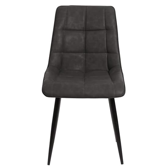 Tessa Grey PU Leather Dining Chairs With Metal Legs In Pair_2