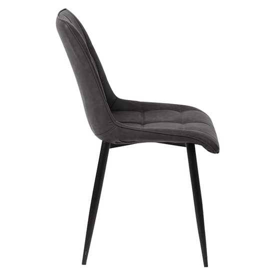 Tessa Grey PU Leather Dining Chairs With Metal Legs In Pair_3