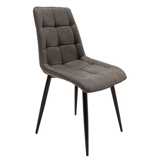 Tessa PU Leather Dining Chair With Metal Legs In Grey_1