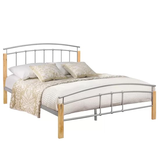 Tetra Metal Double Bed In Beech And Silver_3